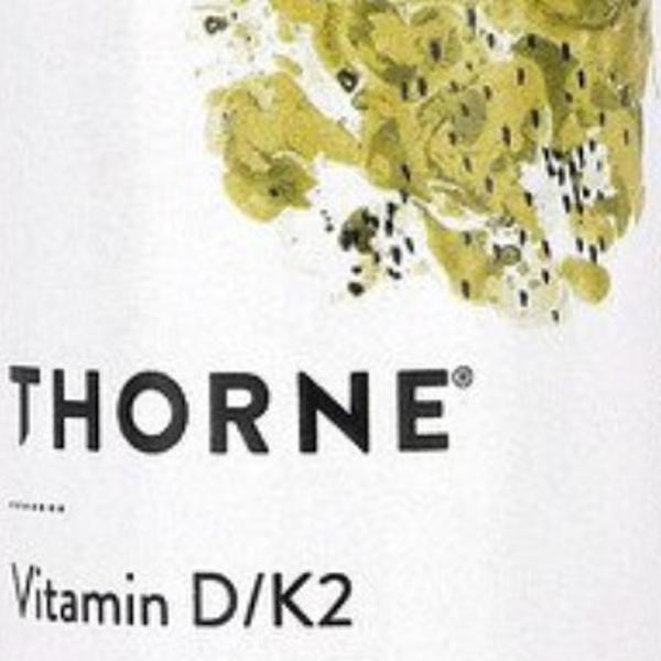 DeliHerb : Thorne, витамины D и K2, 25 мкг (1000 МЕ), 30 мл (1 жидк ...