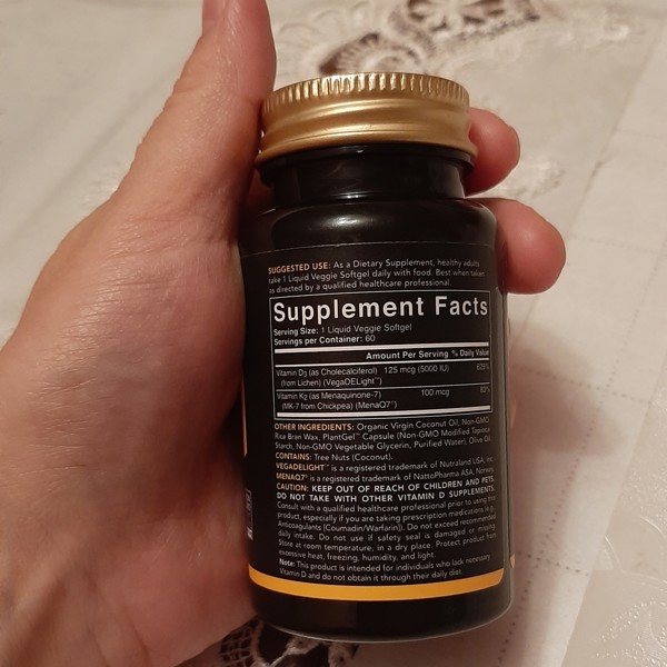 DeliHerb : Sports Research, растительные витамины D3+K2, 60 ...