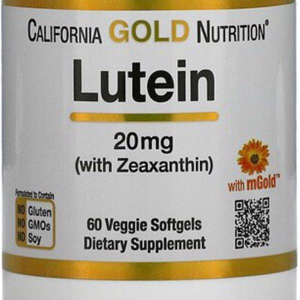 DeliHerb : California Gold Nutrition, лютеин с зеаксантином, 20 мг, 120 ...